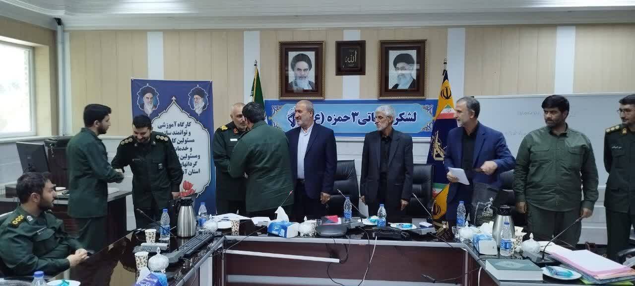 سخنرانی رئیس ستاد توسعه وبازسازی عتبات عالیات استان آذربایجان غربی درجمع مسئولین کارگزینی سپاه های شهرستانها ورده های نیروی  زمینی سپاه استان
