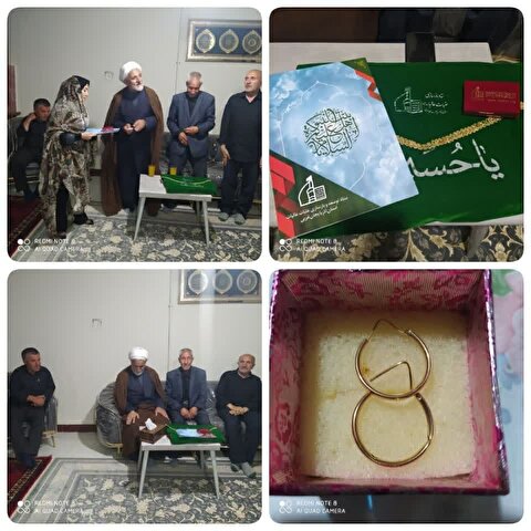 تجلیل ستاد توسعه و بازسازی عتبات عالیات شهرستان شاهین دژ، از بانوی خیر مشارکت کننده در طرح توسعه حرم مطهر سالار شهیدان