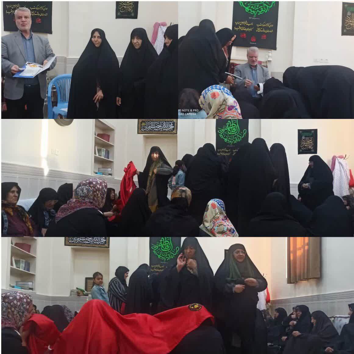 دعوت خادمان ستاد توسعه و بازسازی عتبات عالیات شهرستان خوی به همراه پرچم متبرک گنبد حرم مطهر امام حسین علیه السلام به مسجد سرداب خوی (پایگاه نرجس خاتون)